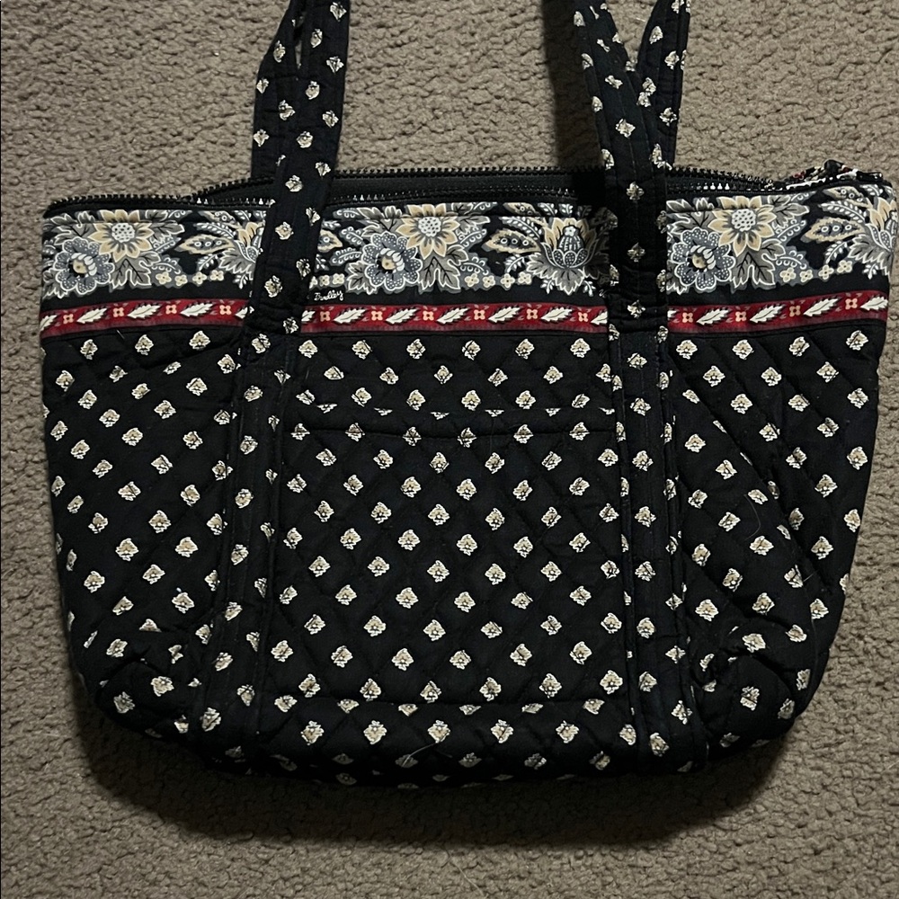 Vera Bradley Stylish Black Floral Tote Bag